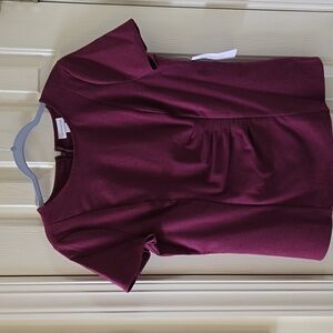LIZ CLAIBORNE WOMEN'S PLUM SHORT SLEEVE DRESSY TOP SIZE SMALL